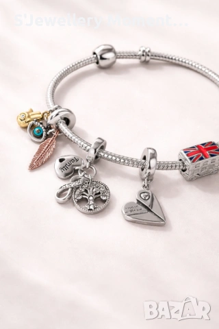 Сребърен талисман за гривни Pandora Love is in The Air, снимка 2 - Гривни - 54094925