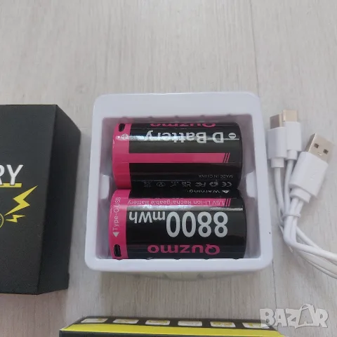 4 бр. Акумулаторни D батерии 1.5V Li-ion Quzmo 8800mWh с Type-C (2 комплекта), снимка 2 - Друга електроника - 55463640