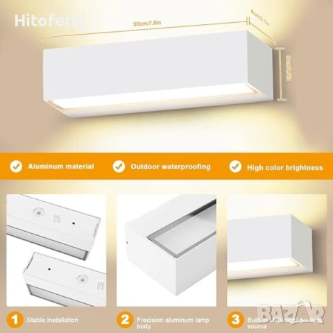 Стенна лампа Cwycfw 36 W LED, снимка 3 - Лампи за стена - 54874980