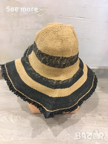 Нова с етикет NWT Becksöndergaard Kendra Straw Hat - Straw hats Size S/M, снимка 5 - Шапки - 55396027