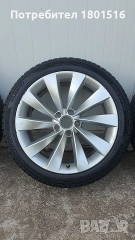 VW Interlagos джанти 18 с нови зимни гуми, снимка 6 - Гуми и джанти - 54875538