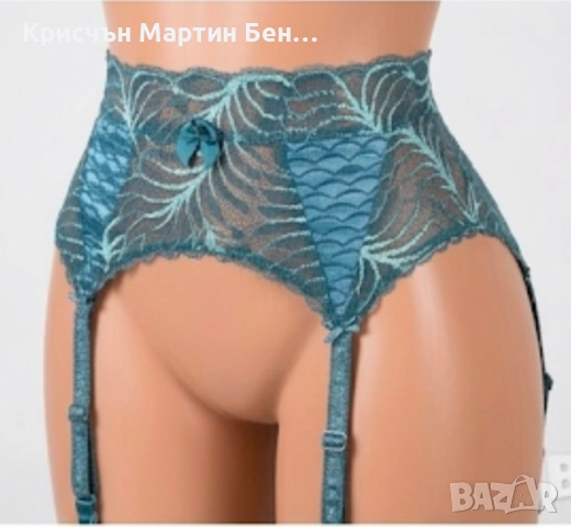 Елегантен колан за жартиери „Stefanie“ – нов, дантелен, в синьо

, снимка 3 - Корсети, бюстиета, топове - 37569688