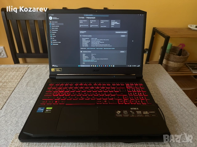 Геймърски комплект:Лаптоп Acer Nitro 5 (i5-11400H / 24GB RAM / 1TB NVMe) +Охладител и Мишка, снимка 7 - Лаптопи за игри - 55264544