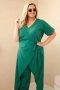 Дамски памучен гащеризон Plus Size с връзки на талията, 4цвята , снимка 11