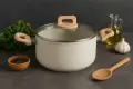 Тенджера Voltz Nice, Кован алуминий, Мраморно покр., Индукция, Кремав меланж, снимка 3