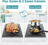Индукционен котлон AMZCHEF 2 зони за готвене и гъвкава зона FlexZone, монтаж вграден или настолен, снимка 9