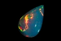 Прозрачен Естествен етиопски опал 2.90ct капка кабошон, снимка 4