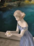 Порцеланова фигурка на момиче с дълга синя рокля, снимка 3