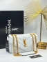 YSL Loulou Quilted Chain Bag – Дамска чанта в бяло и черно | Златни детайли, снимка 1