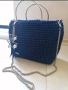 Ръчно плетена синя чанта hand made, снимка 1