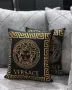 Комплект от 2 луксозни калъфа за декоративни възглавници с принт, подобен на Versace , снимка 1