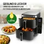 Фритюрник с горещ въздух Gourmetmaxx Fryup, капацитет 10л, Двукамерен вертикален, сгъваем тъч екран, снимка 1