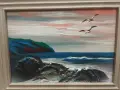 Красива стара морска картина,подписана., снимка 2