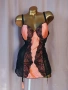 Hunkemoller XL 90 D Розов сатенен корсет / нощница/ с жартиери за чорапи , снимка 1