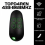 Универсално дистанционно за гаражни врати и автоматика TOPD4REN 433/868 MHz – 4 канала, Rolling Code, снимка 4