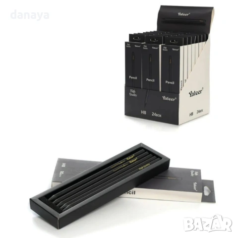6531 Комплект черни графитни моливи HB, 10 броя, снимка 2 - Ученически пособия, канцеларски материали - 54024599