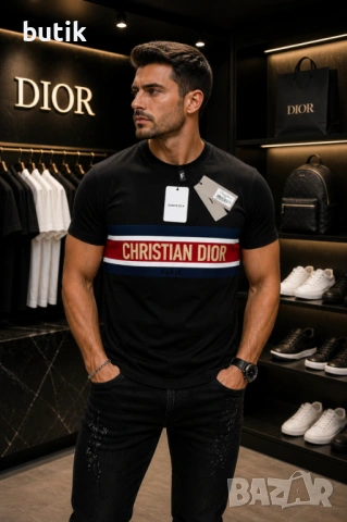 Christian Dior черна мъжка тениска Paris – M, L, XXL, снимка 2 - Тениски - 54427333
