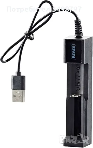Usb зарядно устройство за батерия Li-Ion 18650 с индикатор, снимка 2 - Захранвания и кутии - 55306546