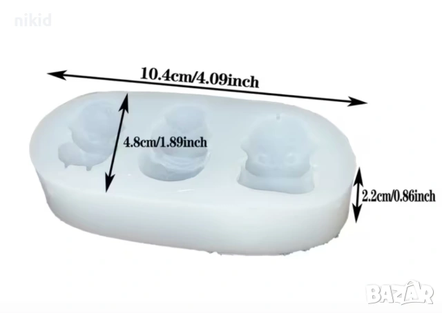 3 пиленца пилета пиле силиконов молд форма фондан шоколад гипс смола великденски, снимка 5 - Форми - 54060521