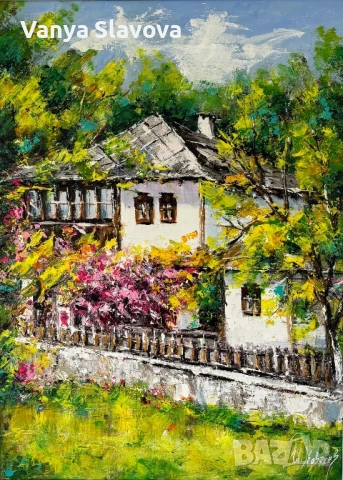 “Пукна пролет” - маслена картина, с рамка