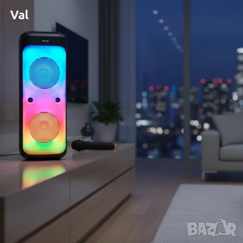 Караоке тонколона – 40W, Bluetooth, с микрофон и дистанционно управление, снимка 2 - Тонколони - 54826191
