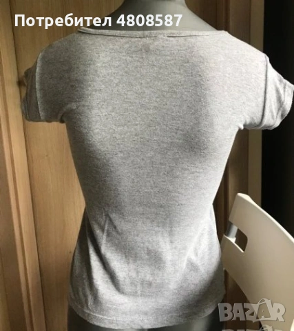 Сива дамска тениска, снимка 4 - Тениски - 55163076
