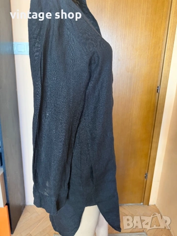 Черна ленена туника Escada Sport, размер S, снимка 4 - Туники - 54099206