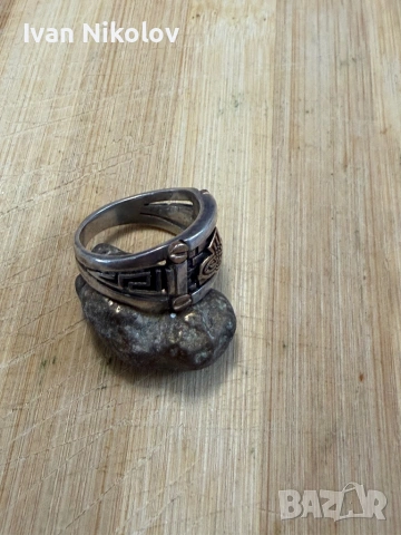 Османски мъжки  сребърен пръстен с тугра , снимка 6 - Пръстени - 54182828