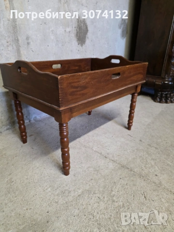 Дървена маса/поднос в ретро стил, снимка 2 - Маси - 54306042