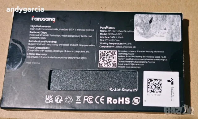2TB SSD Fanxiang S101 SATA III 2000GB 2.5 inch Up to 550MB/s Read, up to 500MB/s Write диск лаптоп, снимка 4 - Твърди дискове - 55315716