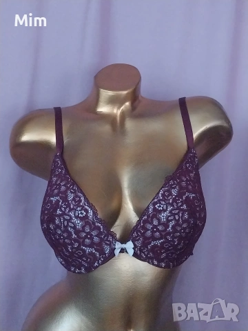 Hunkemoller 80 D Дантелен сутиен бордо 