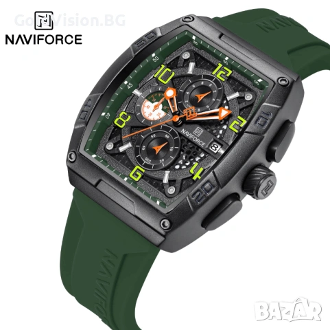 Naviforce 8052 – Green – луксозен спортен часовник хронограф за мъже, снимка 2 - Мъжки - 54247842