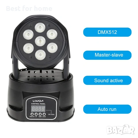 DMX-512 Мини движеща се глава 4 в 1 RGBW LED сценично осветление Стробоскопично осветление , снимка 2 - Прожектори - 54995583