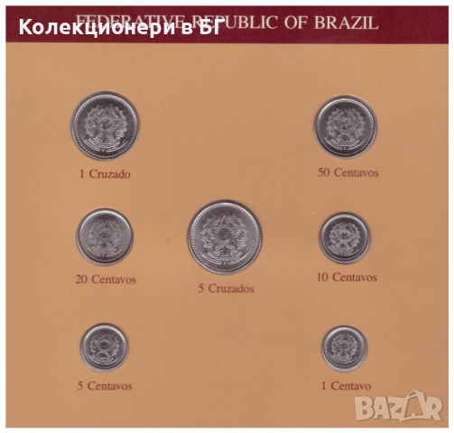 СЕТ СЕДЕМ МОНЕТИ ОТ БРАЗИЛИЯ⭐THE FRANKLIN MINT⭐, снимка 2 - Нумизматика и бонистика - 54658808