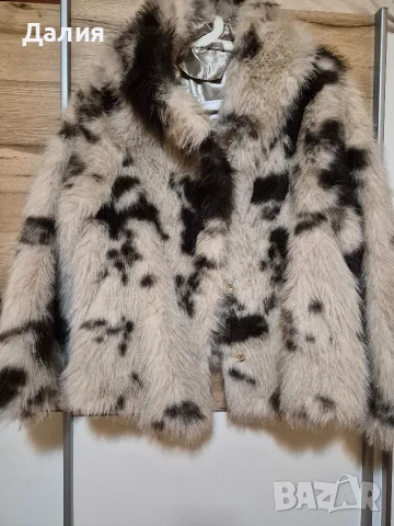 Стилно модно палто еко косъм