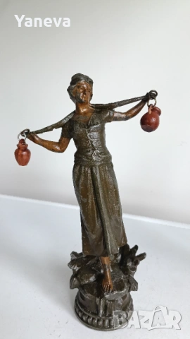 Френски, антикварни скулптури на водоносци от края на XIX век. в стил Ар Нуво. , снимка 12 - Статуетки - 54065601