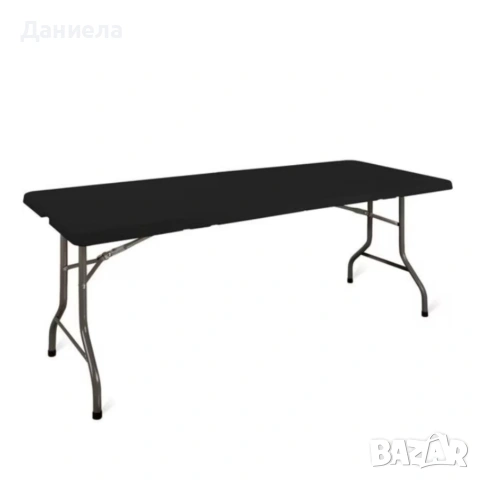 Сгъваема кетъринг маса 180x70 см - Куфар за лесно пренасяне, до 100 кг, черна, снимка 8 - Други - 54779825