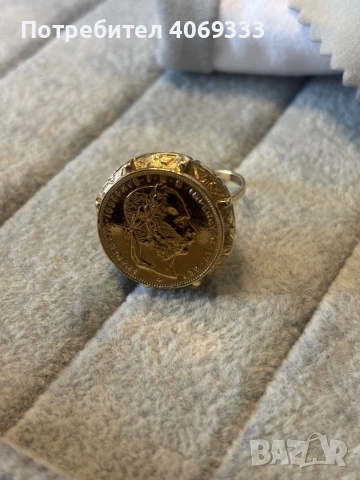 Златен пръстен с монета 8.76гр 14карата(585), снимка 4 - Пръстени - 54175756