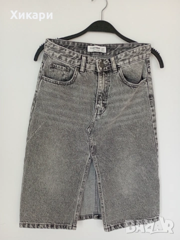 Дънкова пола Pull & Bear XS/32 размер, снимка 6 - Поли - 54698259