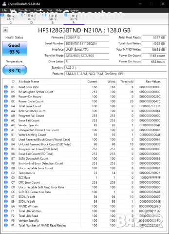 ССД/SSD SATA SK hynix 128GB 