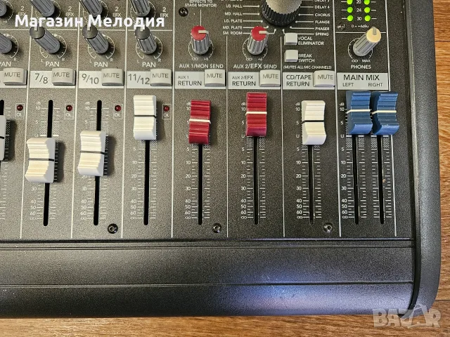 Миксер Mackie DFX-12 Смесителен пулт 12-канален миксер Mackie DFX-12 – Вграден еквалай, снимка 9 - Ресийвъри, усилватели, смесителни пултове - 55346118
