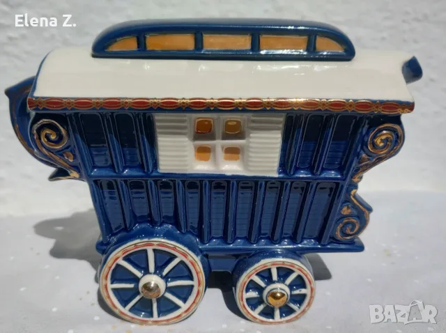 Красив керамичен чайник Romany Caravan, Англия, снимка 4 - Декорация за дома - 55507599