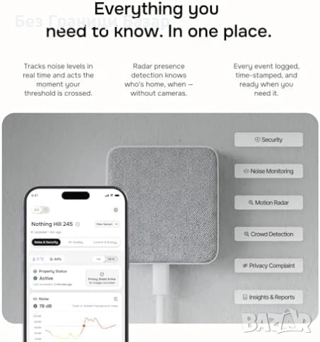 Нов Смарт сензор за шум и присъствие 3 в 1 WiFi мониторинг Airbnb шум движение температура за имоти, снимка 6 - Друга електроника - 54431159