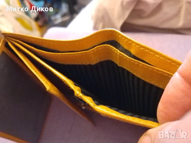 Немски Марков портфейл естествена кожа с много прегради 225х 90 мм като нов, снимка 2 - Портфейли, портмонета - 54042938