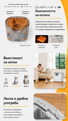 Автоматична котешка тоалетна, снимка 5 - За котки - 54675641