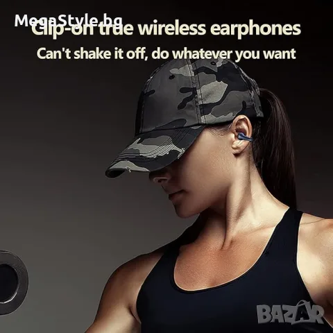 XClear BH12 Безжични Bluetooth 5.3 Спортни Слушалки с Щипка, Черни, снимка 4 - Безжични слушалки - 55314277