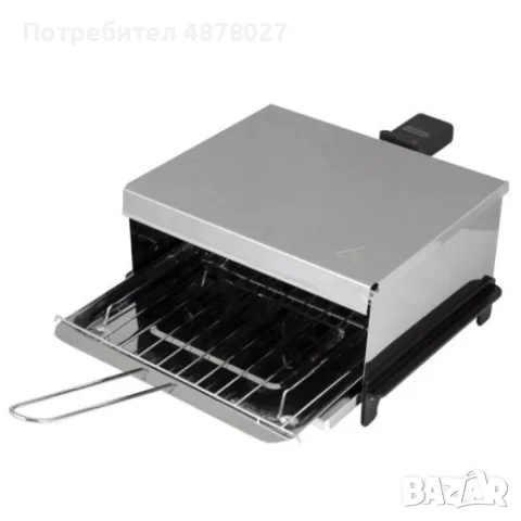 Парти грил Rosberg 800W, Демонтиращи се дръжка и бр. 1 скара, Тавичка за мазнина, Инокс, 2 ГОДИНИ ГА, снимка 5 - Скари - 55499757