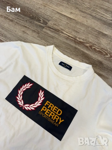 Оригинална мъжка тениска Fred Perry размер ХЛ, снимка 3 - Тениски - 54640885