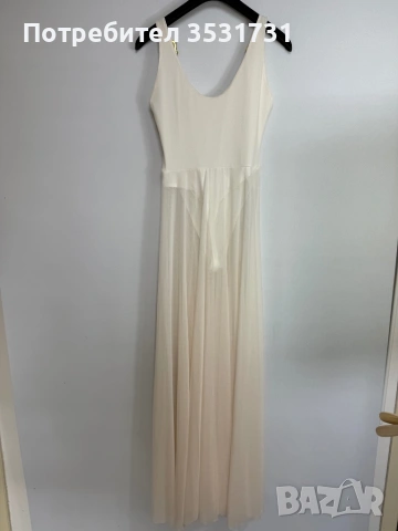 Дълга лятна бяла рокля размер S, снимка 3 - Рокли - 54182553