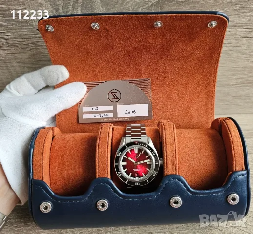 БАРТЕР Zelos Swordfish 40mm SS 'Crimson Red' - Seiko NH35, снимка 3 - Мъжки - 55671562